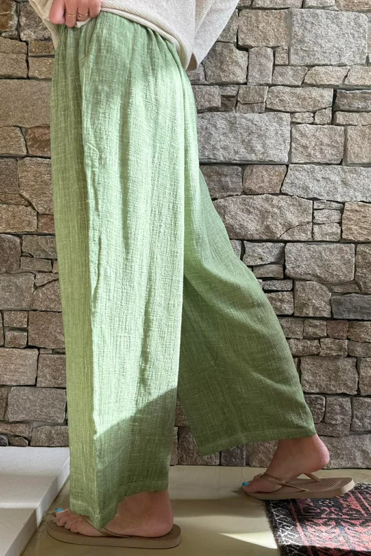 Loom & Thread Pin Tuck Pant Washed Lawn /41=